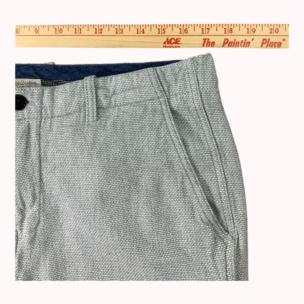 Carbon 2 Cobalt Pebble Cloth Pants Mens 34x32 Gray Textured Flat Front Chino
